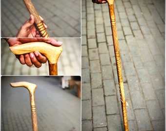 Stylish Wooden Pure Handmade Walking Stick For Men and Women-Luxury Handmade Cane or Walking Stick for Old Ones-Perfect Gift for Him or Her