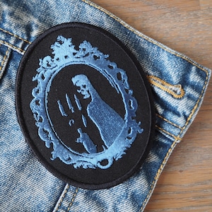 Ghost Horror Mirror Raw Black Metal Embroidred Patch