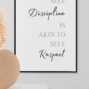 Inspirational Self Discipline Quote | A4 Size Print