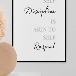 Inspirational Self Discipline Quote | A3 Size Print