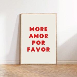 ORIGINAL Poster Minimalist / More Amor Por favor / Printable poster art
