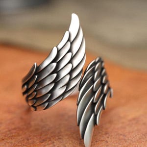 925 Sterling Silver Wings Ring Handcrafted, Unisex, Angelic Symbol, Freedom & Spirituality, Perfect Gift for Dreamers Spiritual Enthusiasts