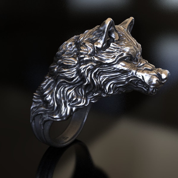 Wolf Ring - Etsy