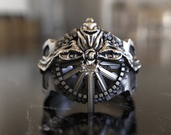 Anello della leggenda Lucii, Anello Final Fantasy fatto a mano, Anello Regis Lucis Caelum, Gioielli Anime, Anello giocatore d'argento ossidato, Gioco iconico