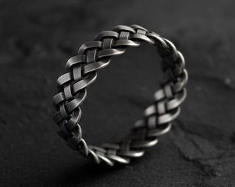 Celtic Knot Norse Ring, Handcrafted 925 Sterling Silver Viking-Inspired Design Unisex Jewelry Perfect Gift Lovers of Celtic & Norse Heritage