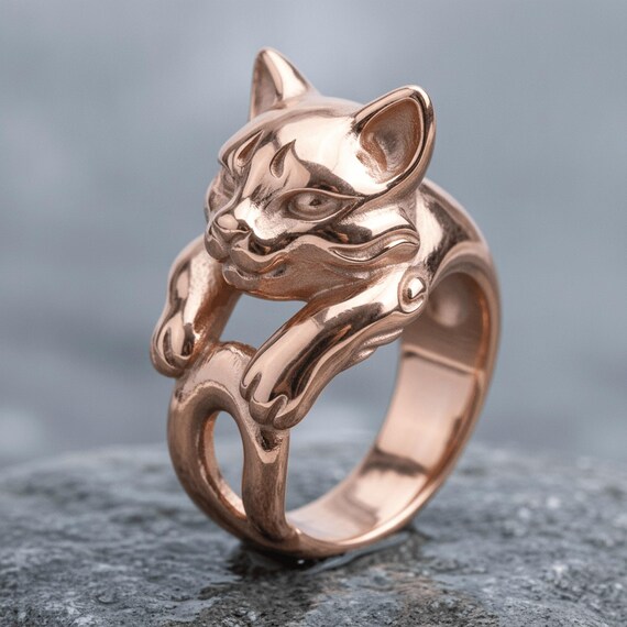 Adorable 925 Sterling Silver Cat Ring - Handcrafted, Adjustable