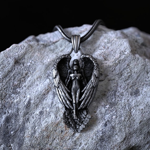 ネックレス・ペンダント Necklaces of Guardian of the Spirit Handcrafted 925 Sterling Silver Guardian Angel Wing Necklace With