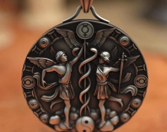 Gemini Zodiac Pendant, 925 Sterling Silver, Handcrafted Astrology-Inspired Jewelry Unisex Symbol of Communication Adaptability, Unique Piece