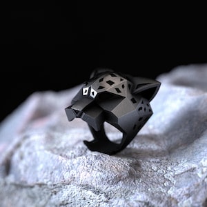 Panther Silver Mens Animal Signet Ring, Wild Cat Ring For Boyfriend, Nature Ring to Best Friend, Minimalist Jewelry, Gift For Husband