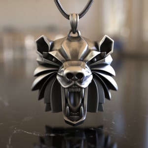 Bear School Medallion Necklace - 925 Sterling Silver - Authentic Gaming Artifact - Distinctive Gift for Fantasy Fans Game Collectors