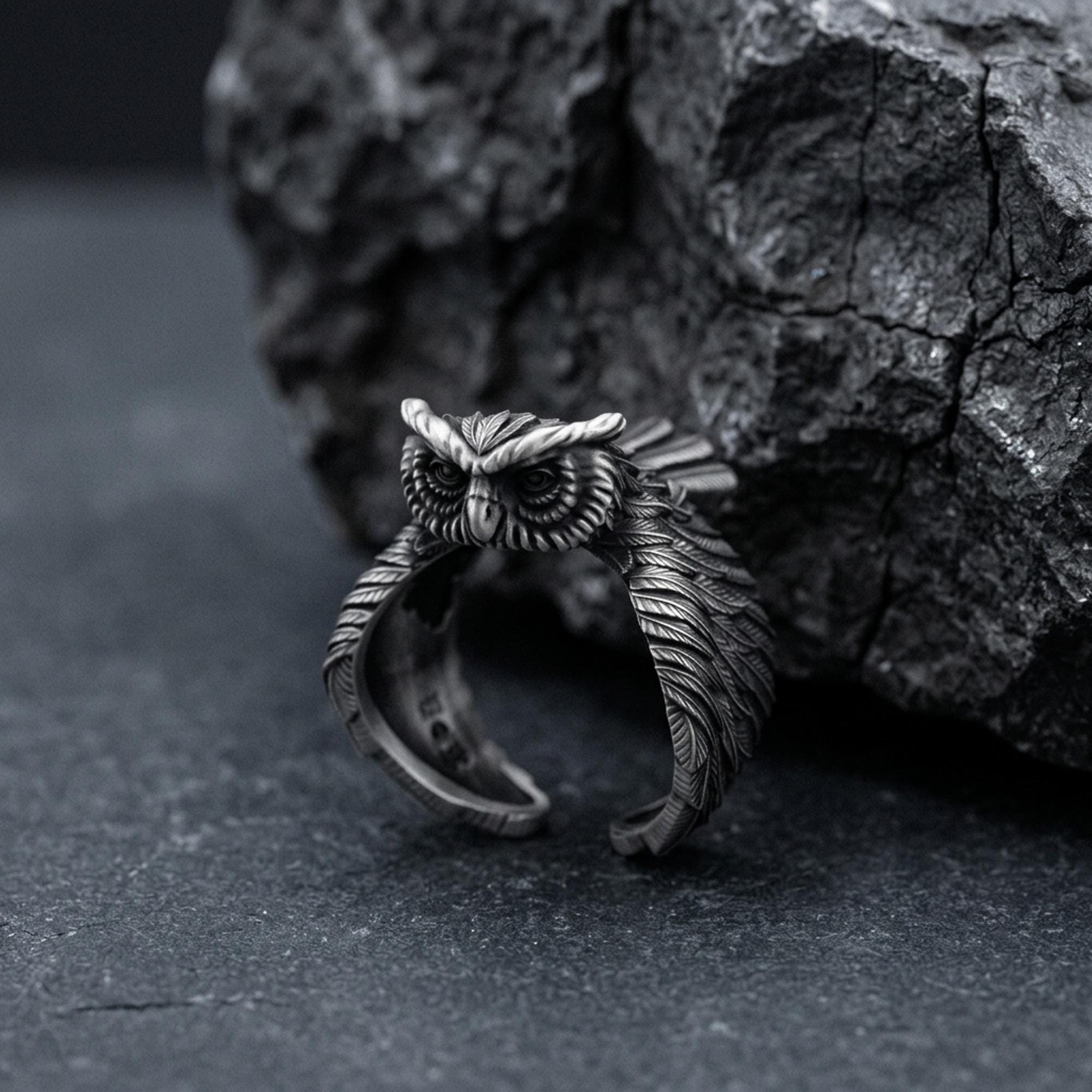 Owl Silver Ring 925 Sterling Silver Nature-inspired Jewelry
