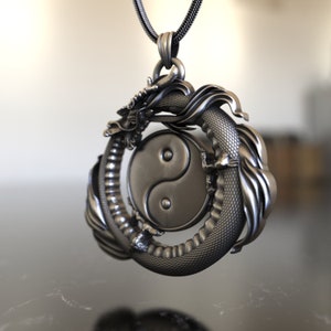 Pendentif Yin Yang En Argent Sterling 925 - Partiellement Dépoli - Unisexe - Neuf Avec étiquettes