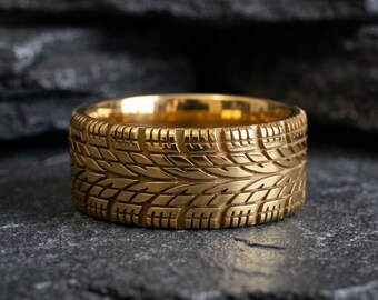 925 Sterling Silver Car Tire Ring, Automotive Inspired Jewelry