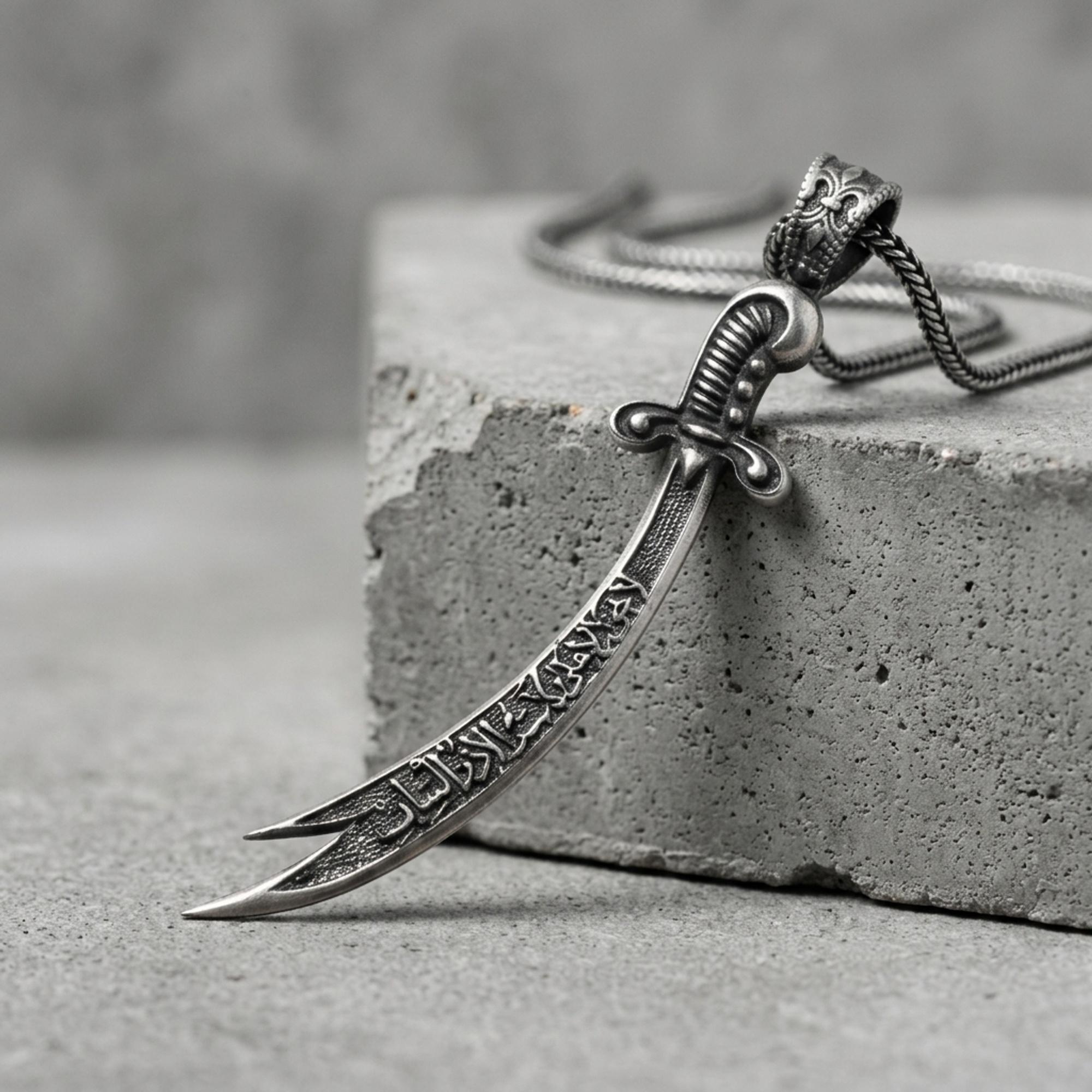 GARNI ガルニ ネックレス sword ソード SILVER メンズ Zulfiqar Sword Necklace 925 Sterling Silver Oxidized Finish Imam