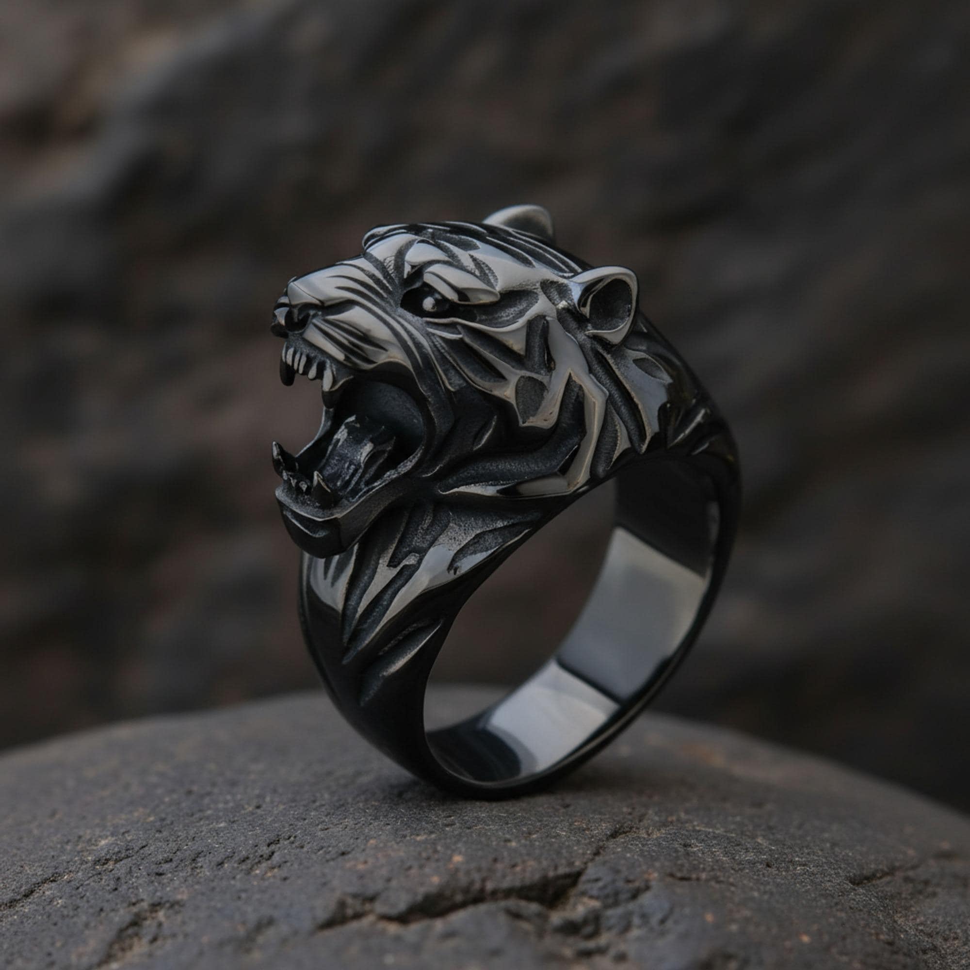 Tiger Head Ring 925 Sterling Silver Intricate Design Handmade