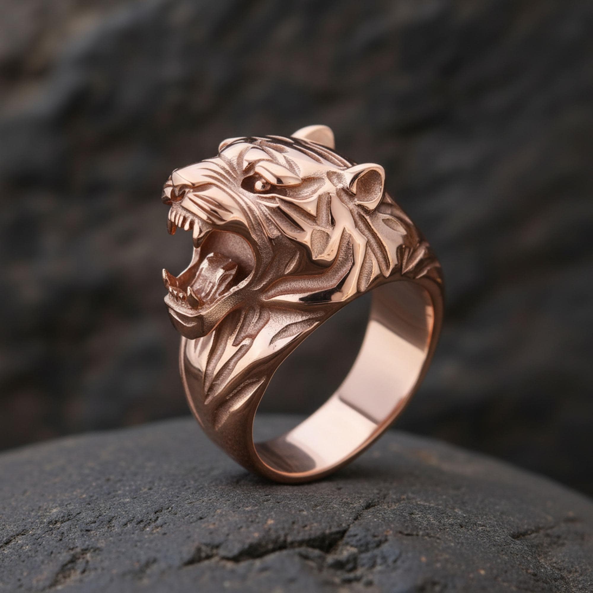 Tiger Head Ring 925 Sterling Silver Intricate Design Handmade