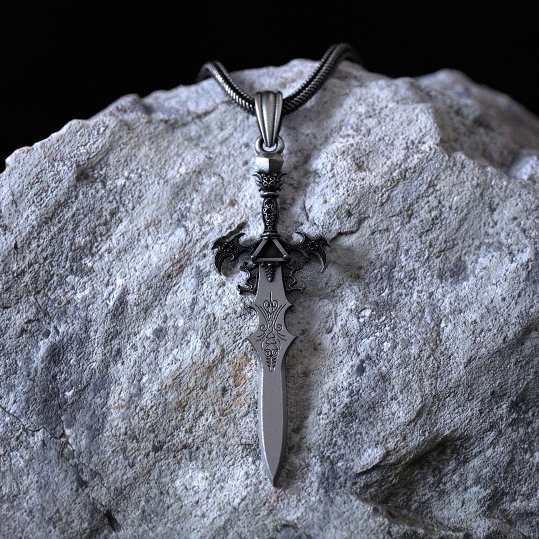 thumbnail image 2 of Gothic Sword Dragon Necklace For Men Women,Vintage Dragon Wrapped Sword Cross Pendant Necklace Punk Shiny Zircon Dragon Pendant Necklace Dark Gothic Jewelry 2 of 11