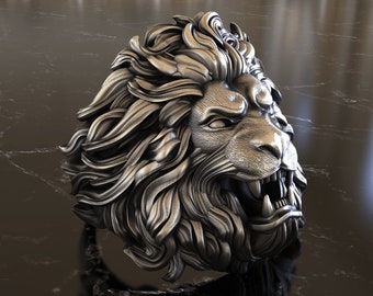 Lion Ring - 925 Sterling Silver - King Of The Beasts Design Handcrafted Artistry - Symbol of Power & Majesty - Unique Craft Limited Edition