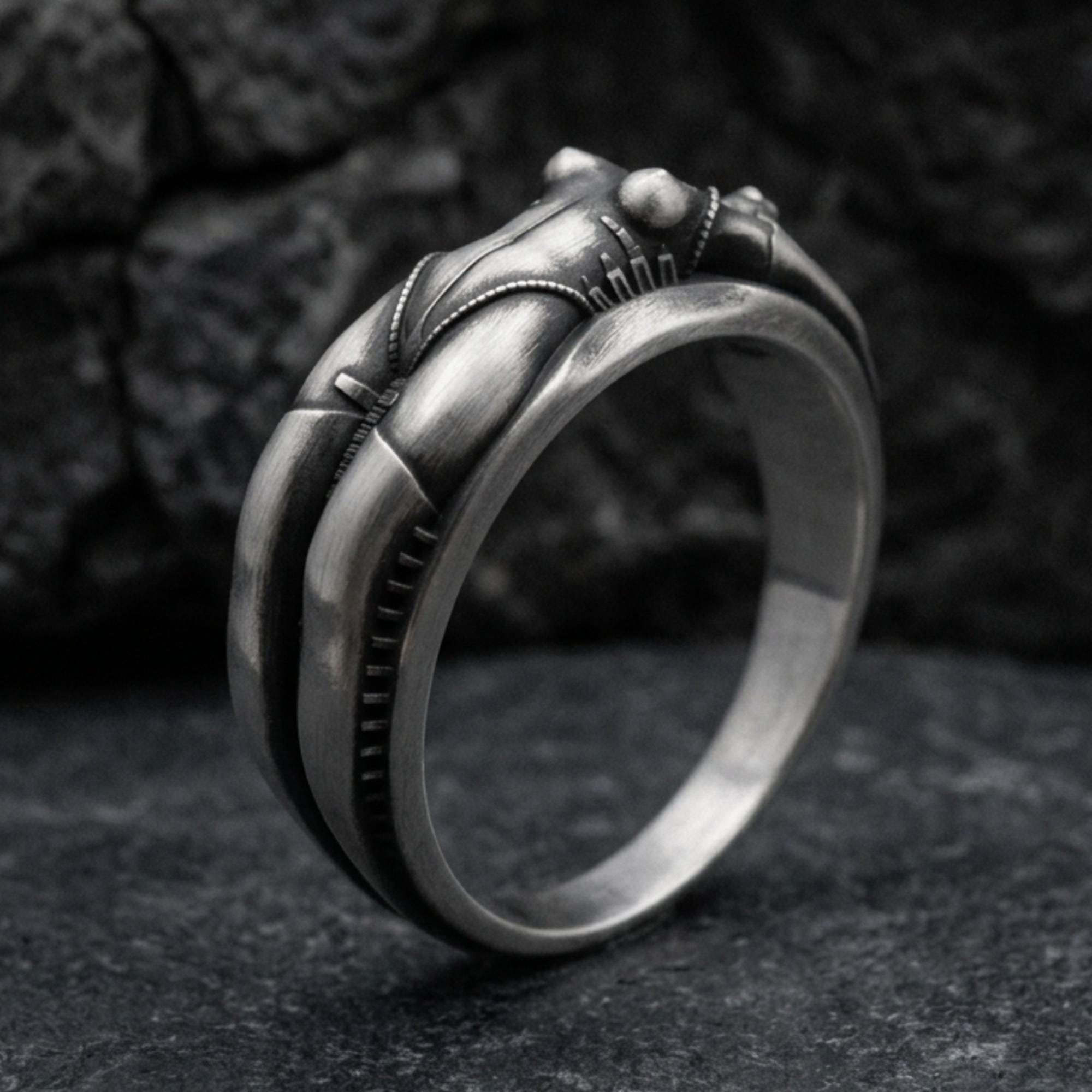 BDSM Silver Ring, Handcrafted 925 Sterling, Bold Subculture