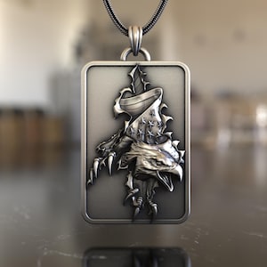 Patriotic American Flag Eagle Pendant Necklace in 925 Sterling Silver, Bold USA Symbol Jewelry, Men’s Statement Pendant, Veteran Gift