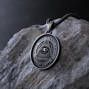 Eye of Providence New World Order Necklace, Symbol of Enlightenment, All Seeing Eye Pendant in 925 Sterling Silver, Illuminati Inspired