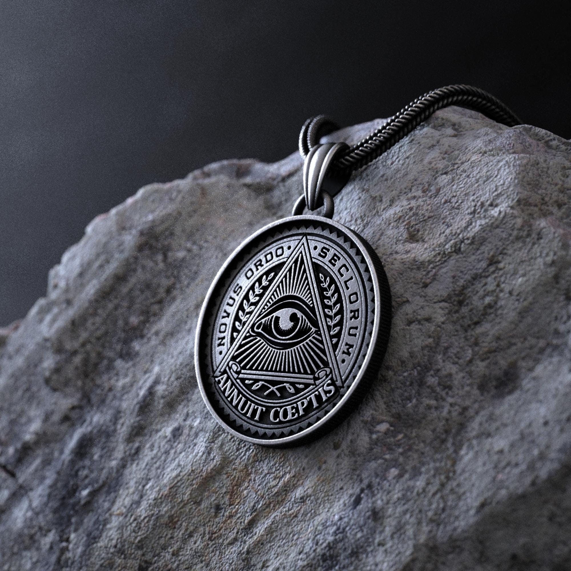 SHRINE／ICONIC NECKLACE SILVER／SV925 Eye of Providence New World Order Necklace, Symbol of