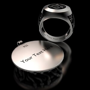 Bague ange pleureur, argent sterling 925 or vermeil, anneau sculpture ange déchu, bijoux gothiques pour homme image 9