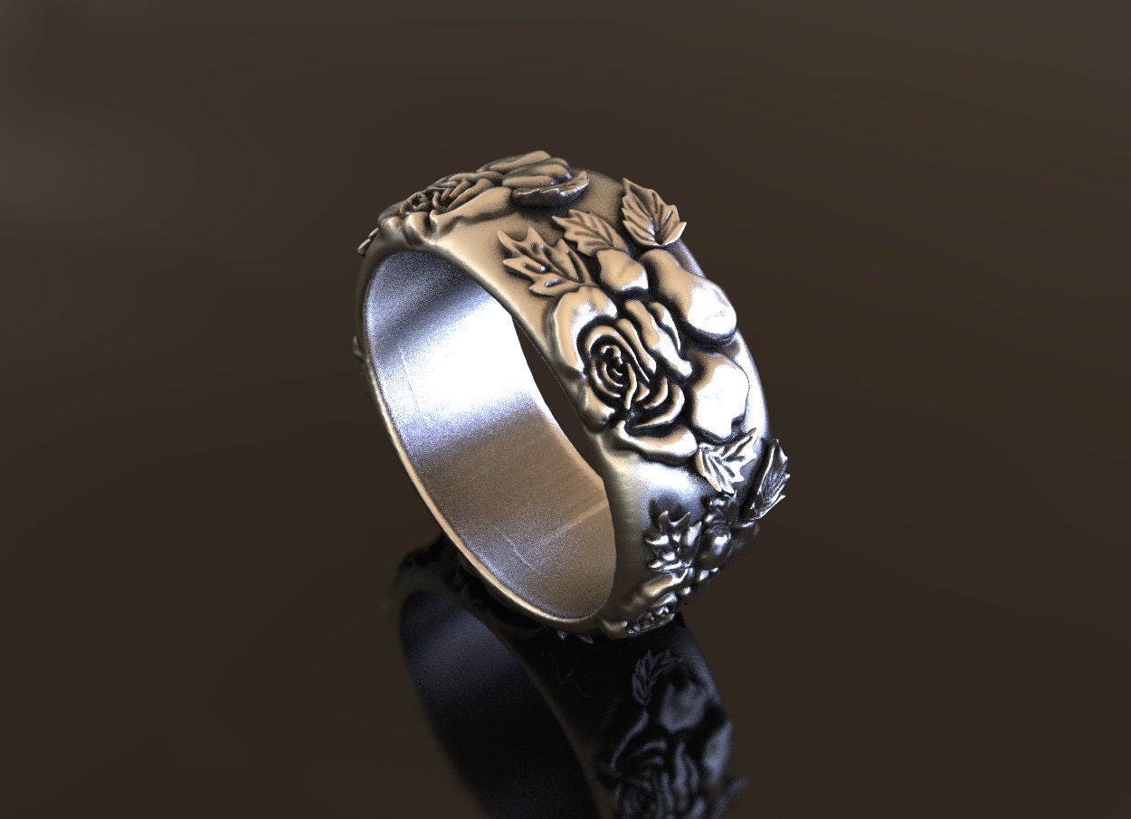 Mens flower ring best sale