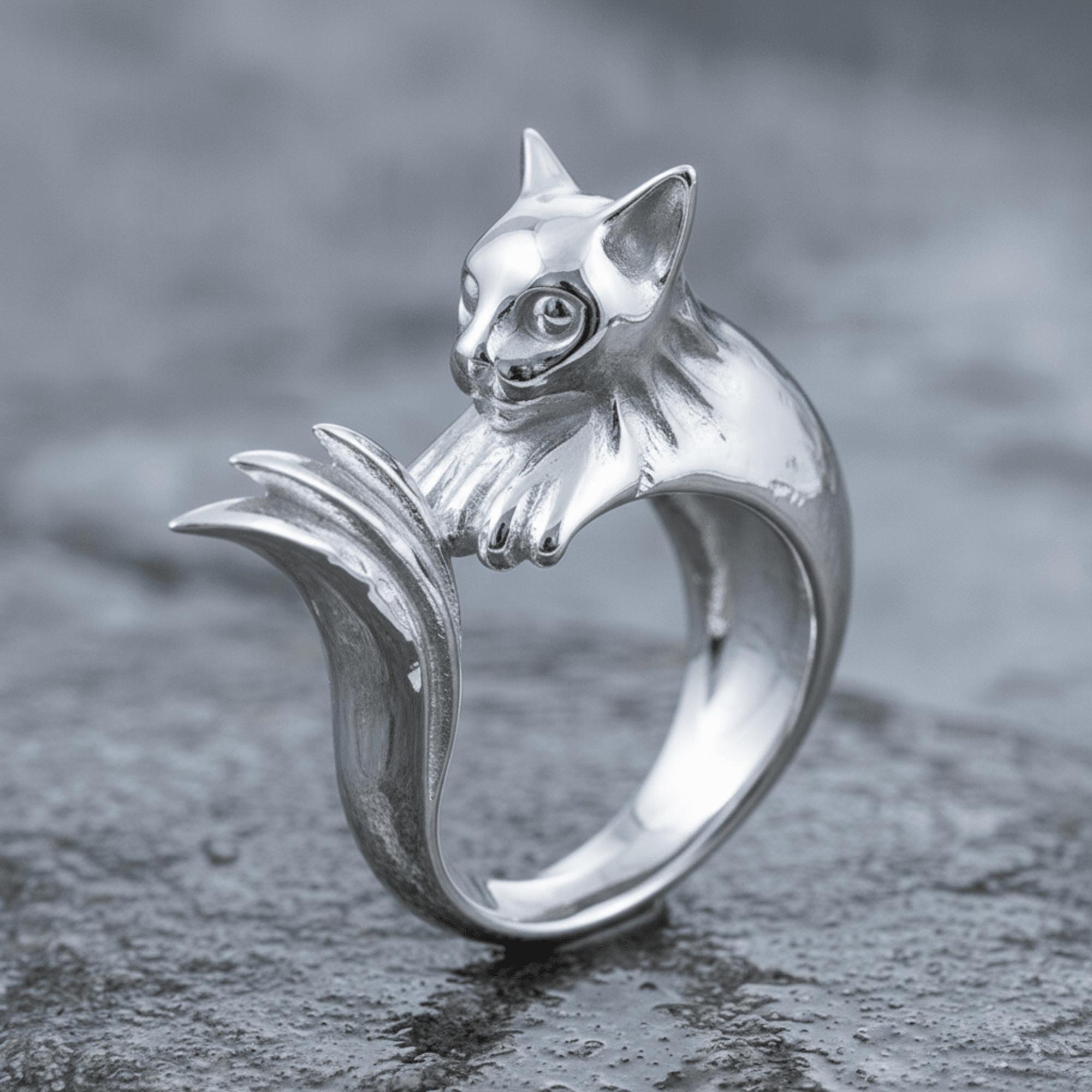 925 Sterling Silver Cat Ring - Handcrafted, Unisex, Feline