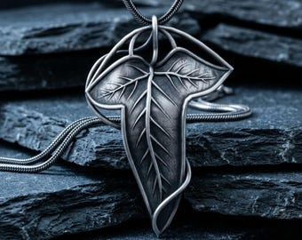 925 Sterling Silber Halskette, Zarte Blätter Anhänger, Naturinspirierte Eleganz, Handgefertigtes Botanisches Design Zeitloses Handwerker Schmuckstück