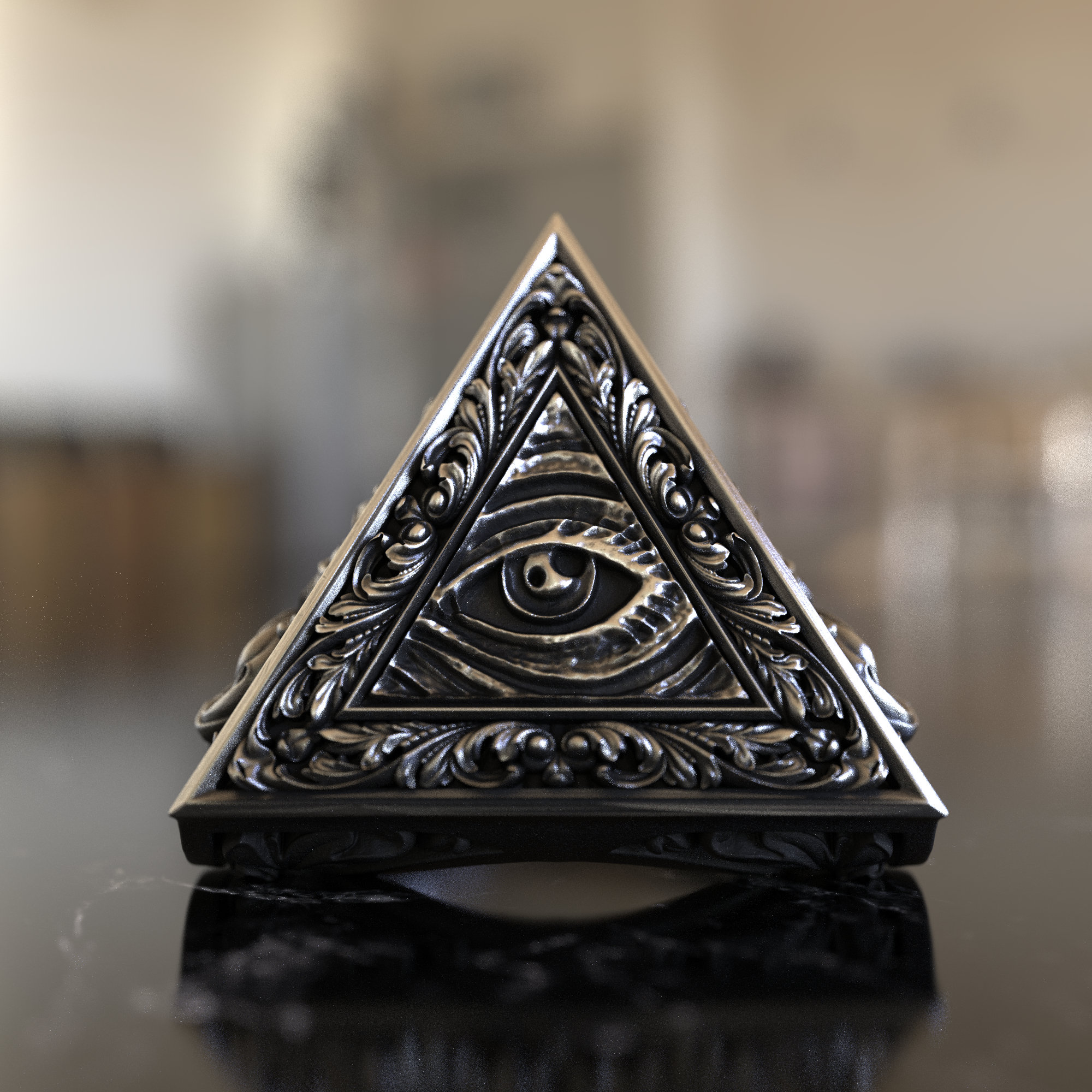 925 Sterling Silver, Eye of Providence Ring, Illuminati