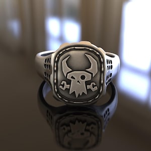 Ork Skull Symbol Handmade Sterling Silver Men Biker Ring, Skull Gothic Ring, Ork Skull Symbol Punk Ring, Ork Skull Symbol Jewelry, For Men
