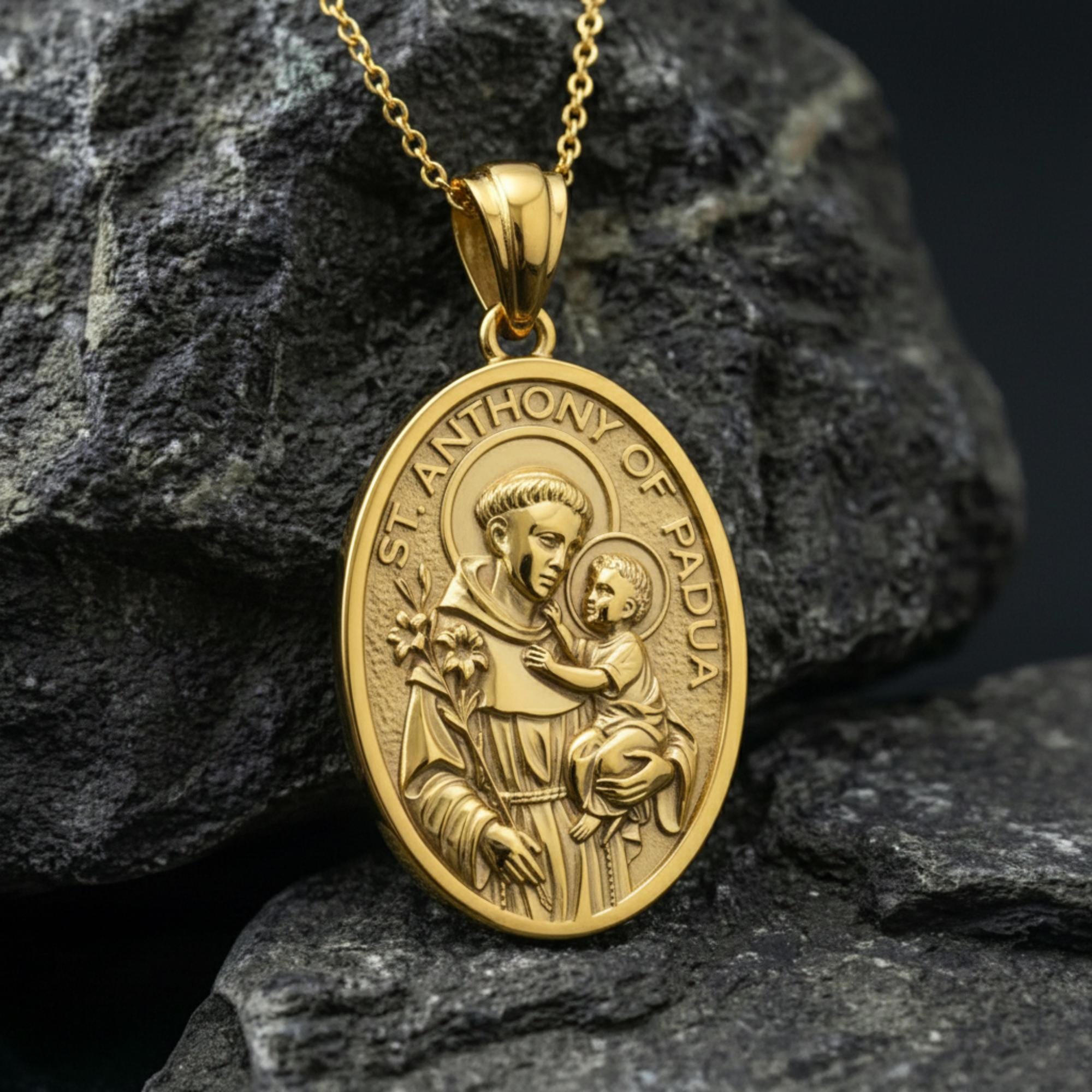 St Anthony Pendant 18k - Etsy