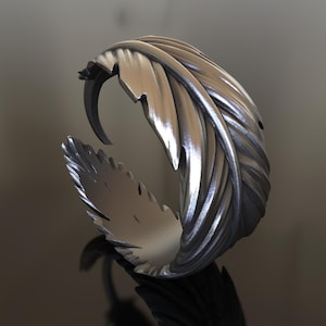 Elegant Feather Ring, 925 Sterling Silver, Delicate Handcrafted Nature Jewelry, Boho Style Unisex Accessory, Perfect Gift for All Ages