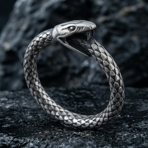 Ouroboros Snake Ring - 925 Sterling Silver - Ancient Symbol - Handmade Artistry - Exquisite Detailing - Unique Gift - Limited Availability