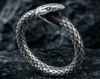 Ouroboros Snake Ring - 925 Sterling Silver - Ancient Symbol - Handmade Artistry - Exquisite Detailing - Unique Gift - Limited Availability