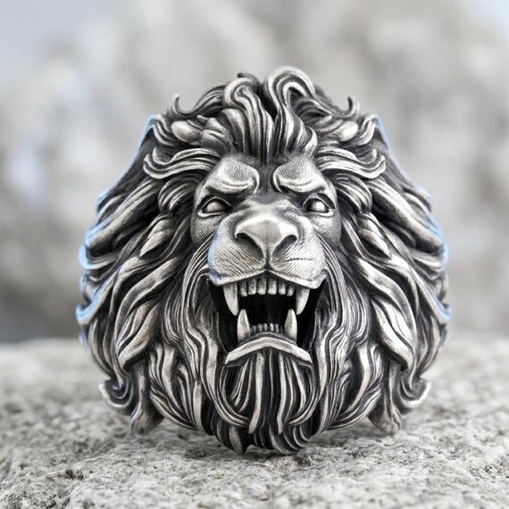 SV925 Lionリング Lion Ring - 925 Sterling Silver - King of the Beasts Design