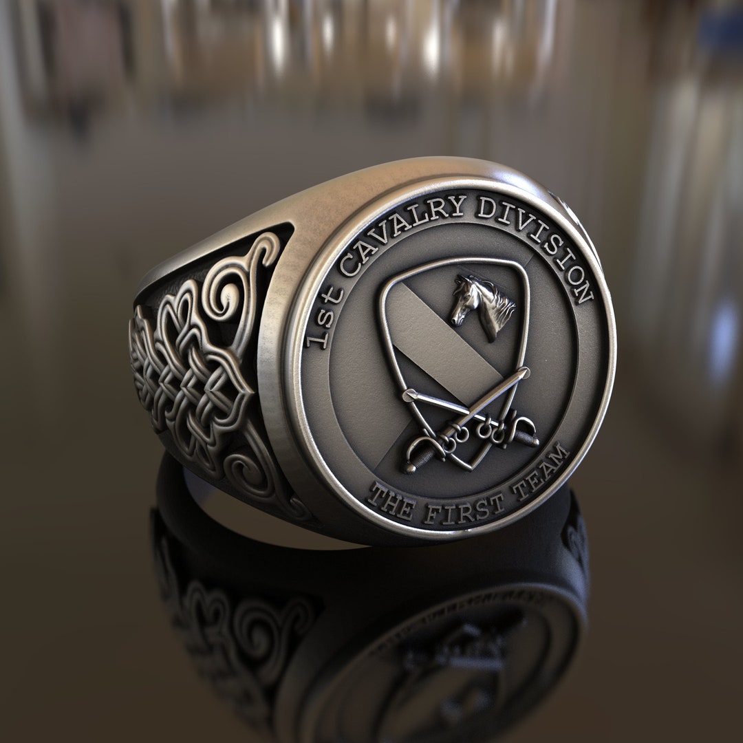 Handcrafted 925 Sterling Silver 1st Cavalry Division Ring Celebrating ...