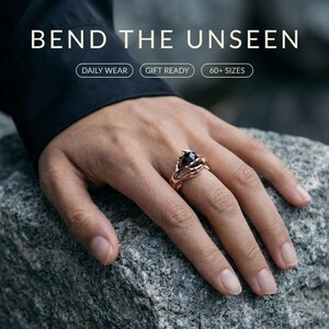 Ring of Telekinesis, Handcrafted 925 Sterling Silver Intricate Psychic Power Design Unisex Mystic Jewelry Perfect Gift for Sci-Fi Fantasy image 9