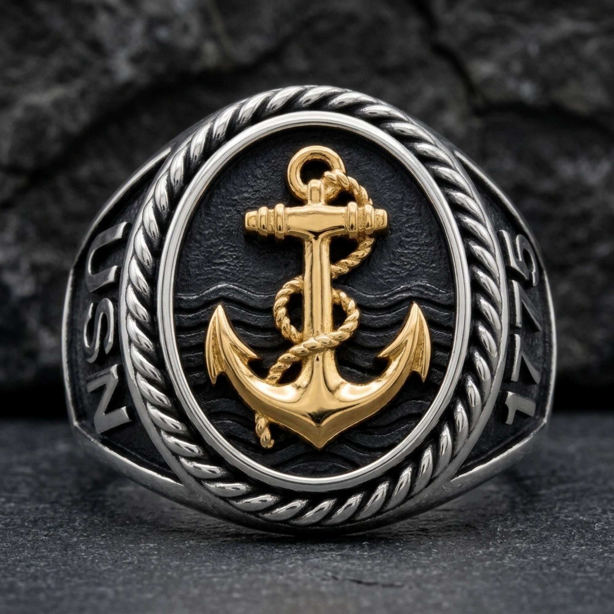 Sterling Silver Us Navy Ring - Etsy