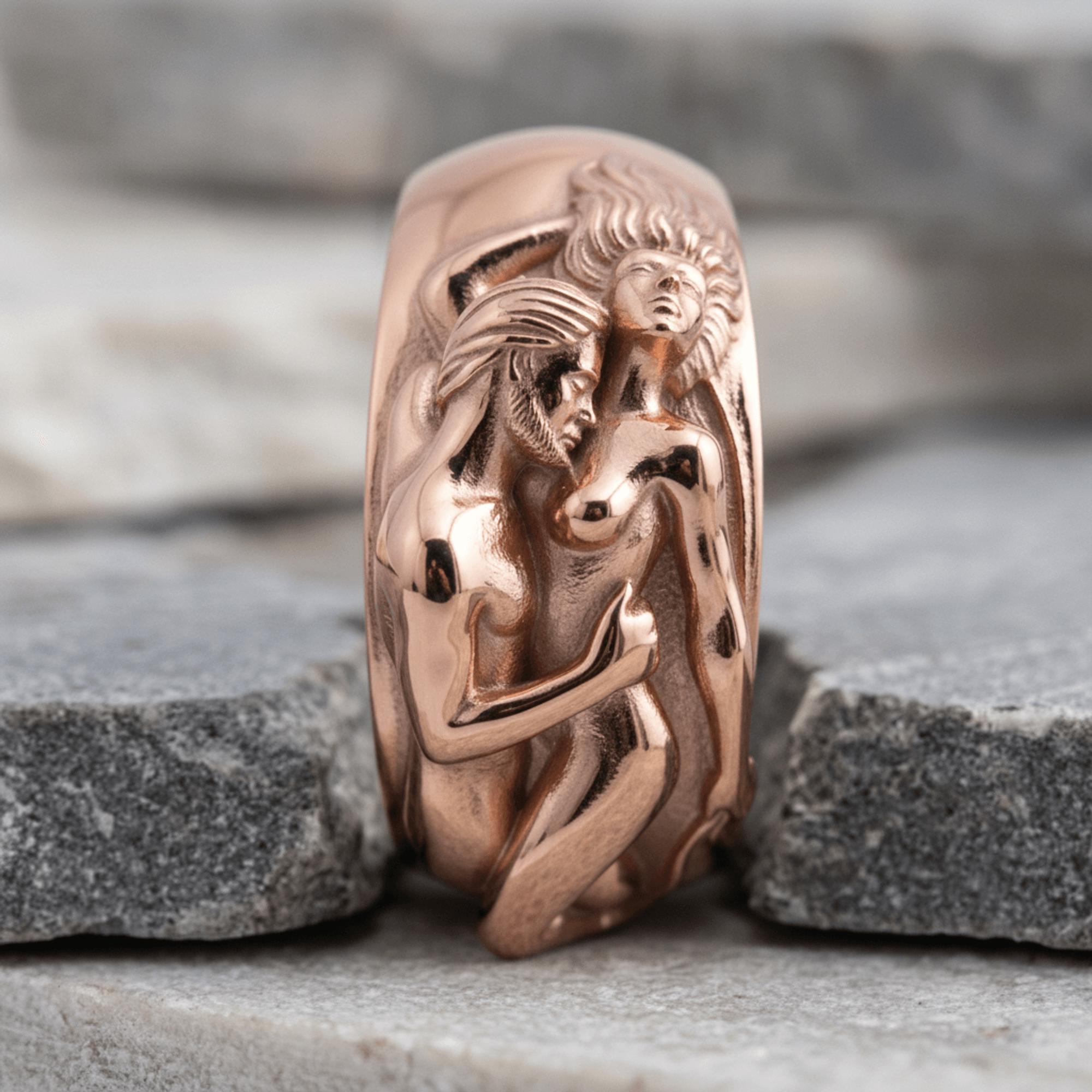 Adam Eve Paradise Ring 925 Sterling Silver Symbolic Jewelry Garden