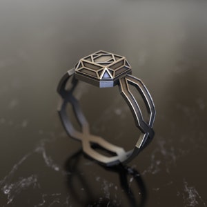 Dwarven-Inspired 925 Sterling Silver Ring, Handmade Fantasy Craftsmanship, Unique Artisan Creation, Ideal Gift for Myth & Legend Enthusiasts
