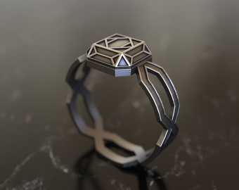 Dwarven-Inspired 925 Sterling Silver Ring, Handmade Fantasy Craftsmanship, Unique Artisan Creation, Ideal Gift for Myth & Legend Enthusiasts