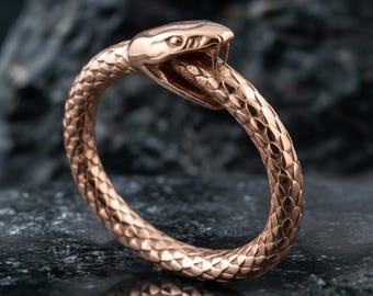Ouroboros Snake Ring - 925 Sterling Silver - Ancient Symbol