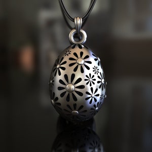 Egg Pendant, 925 Sterling Silver, Handcrafted Symbol of Life and Rebirth, Unique Fashion Accessory, Perfect for Elegant Casual Wear