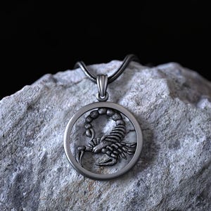 Sterling Silver Scorpion Pendant Necklace 925 Zodiac Scorpio Symbolic Charm Jewelry for Men and Women Bold Statement Astrology Gift