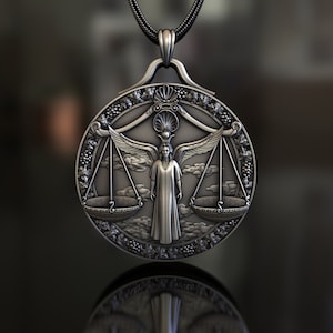 Weegschaal hanger, 925 sterlingzilver, handgemaakte op astrologie geïnspireerde sieraden, uniseks symbool van balans en harmonie, uniek stuk