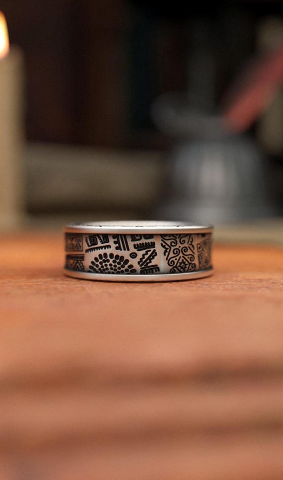 Polynesian Tribal Ring 925 Sterling Silver Ethnic Inspired