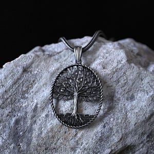 925 Silver Yggdrasil Necklace, Tree of Life Pendant, Viking Jewelry, Norse Mythology World Tree, Celtic Necklace, Sterling Silver Charm