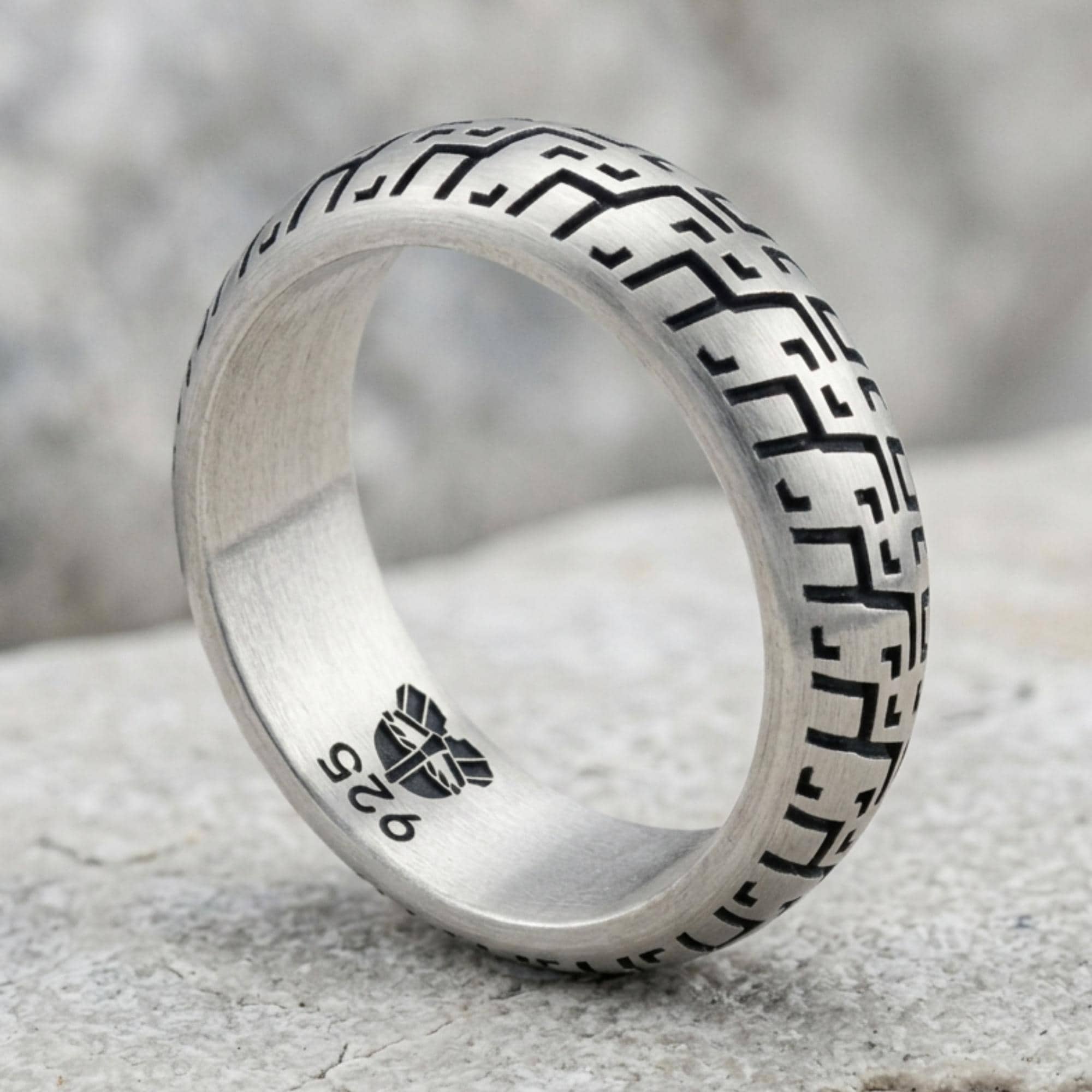 Racer Motorcycle Tyre Ring 925 Sterling Silver Biker Jewelry